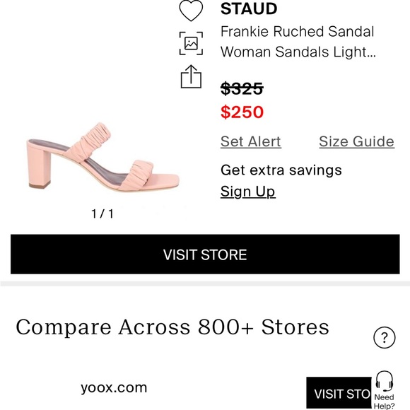 STAUD Cream Heels with Textured Ruched Straps - Picture 4 of 4